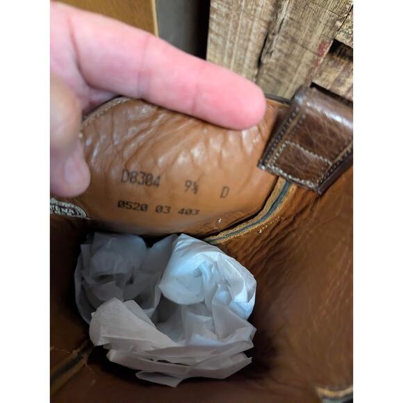 Nocona Vintage Brown Full Quill Ostrich Leather Western Cowboy Boots 9.5 D main image 4